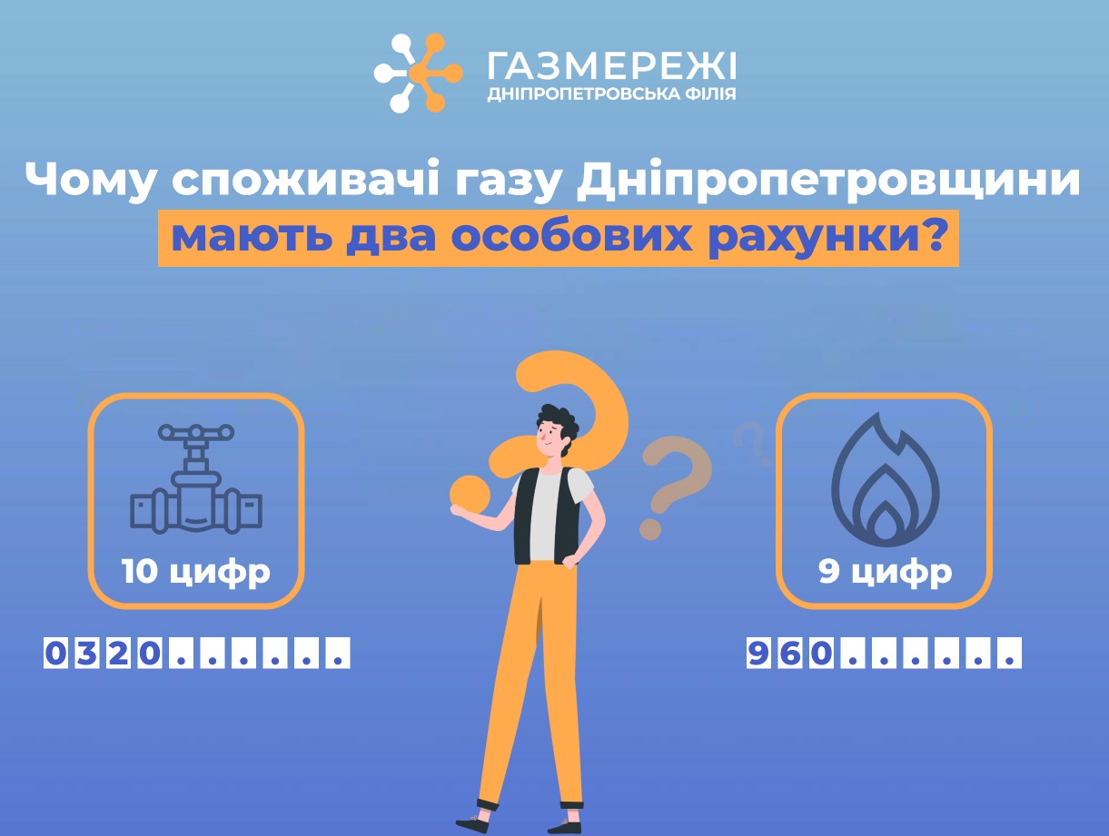 Оператор ГРМ області пояснює, чому споживачі газу Дніпропетровщини мають два особових рахунки