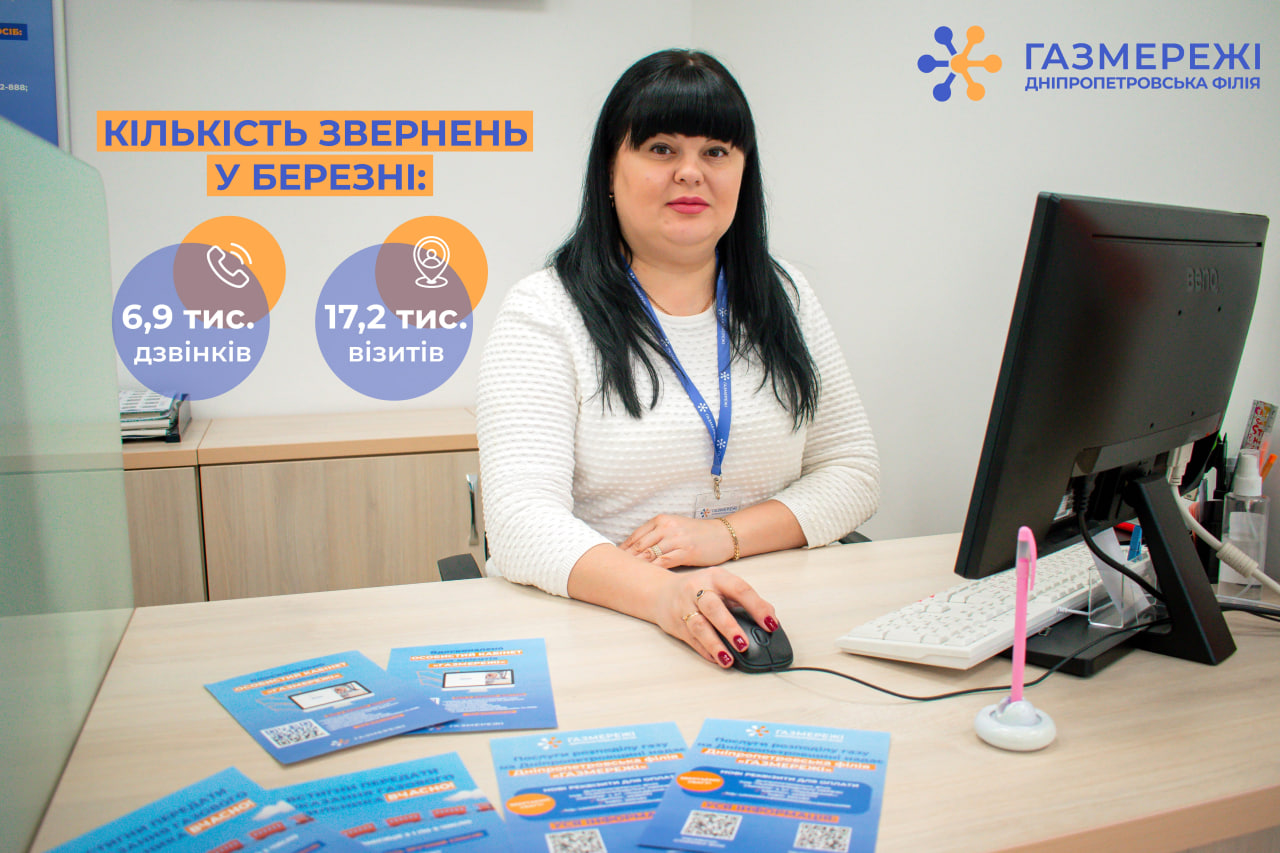 Дніпропетровська філія «Газмережі» за місяць проконсультувала понад 21 тис. споживачів