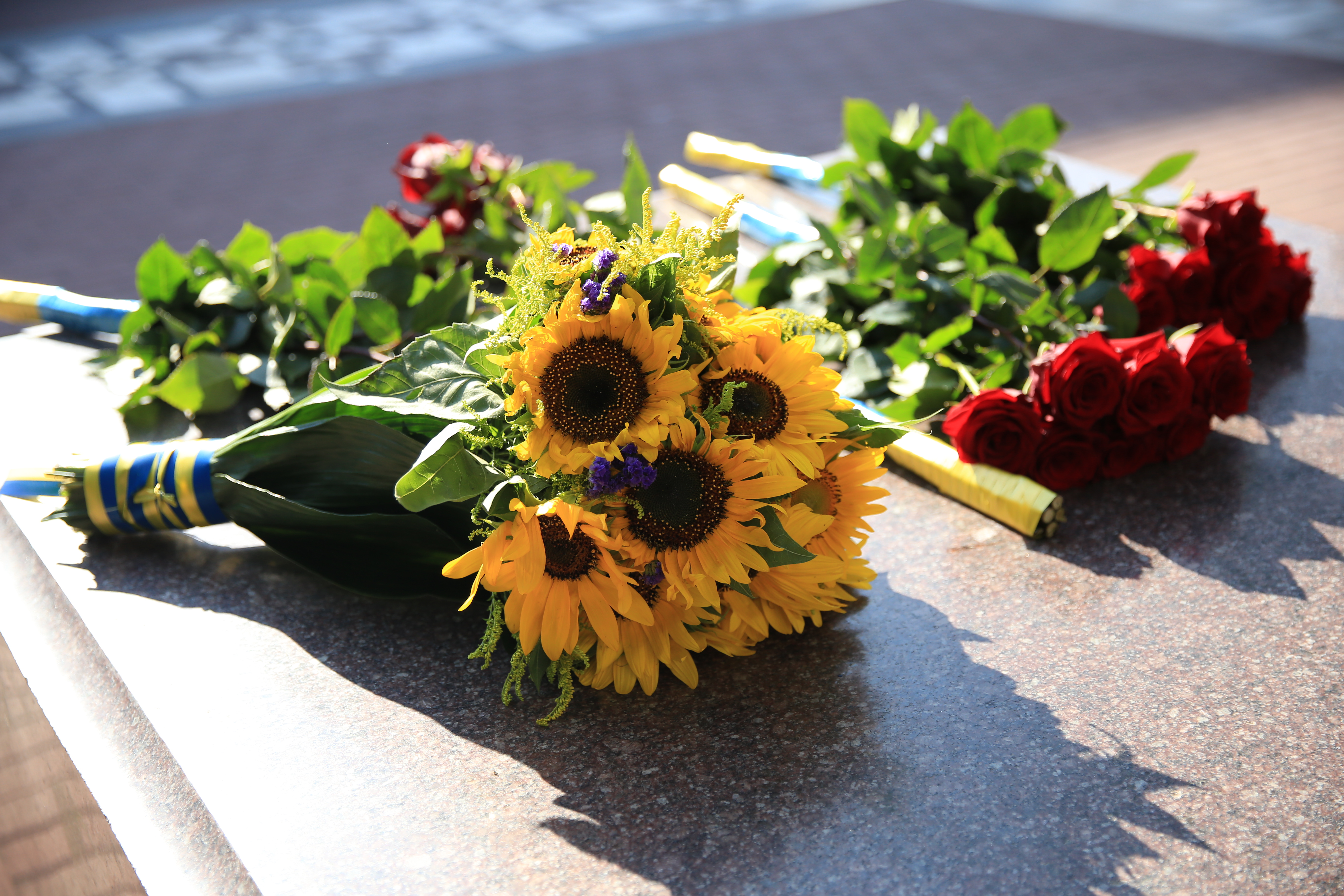 До пам’ятника молодому Тарасу Шевченку у Дніпрі поклали квіти з нагоди 30-ї річниці Незалежності України