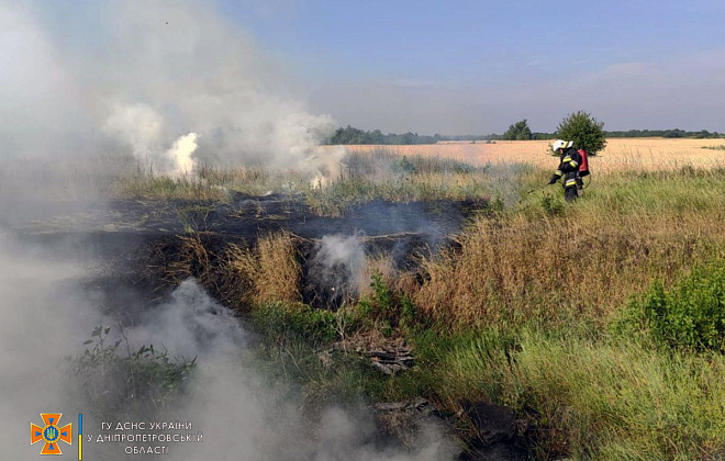 Протягом минулої доби в екосистемах Дніпропетровщини сталося 36 пожеж: рятувальники б’ють на сполох