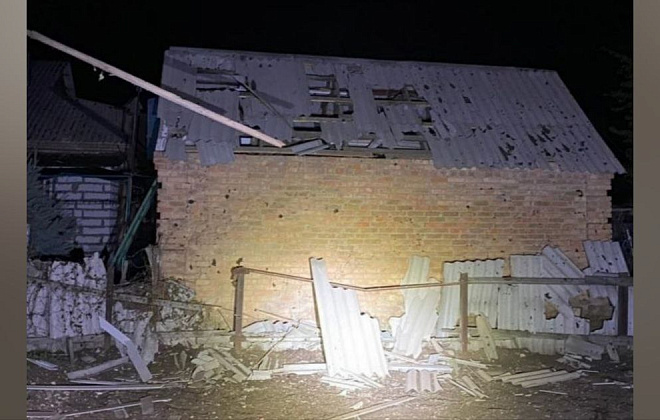 У Нiкополi через атаку агресора постраждав чоловiк та пошкодженi будинки