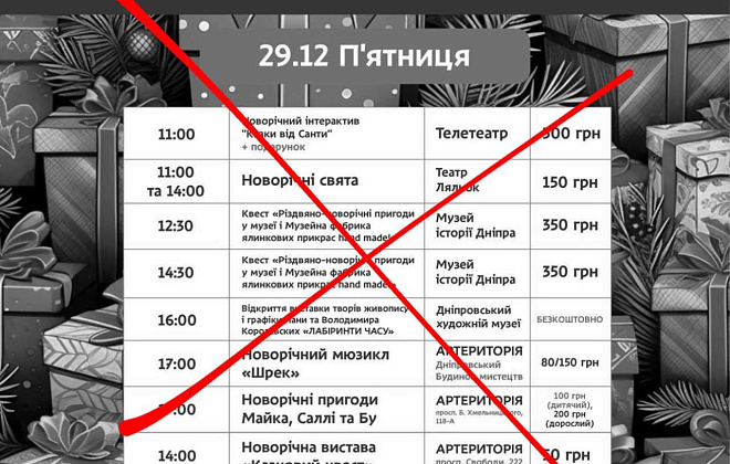 У Дніпрі скасували новорічні заходи для дітей через масовані ракетні обстріли