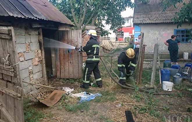 В Днепропетровской области спасатели за час ликвидировали пожар на территории частного сектора (ВИДЕО)