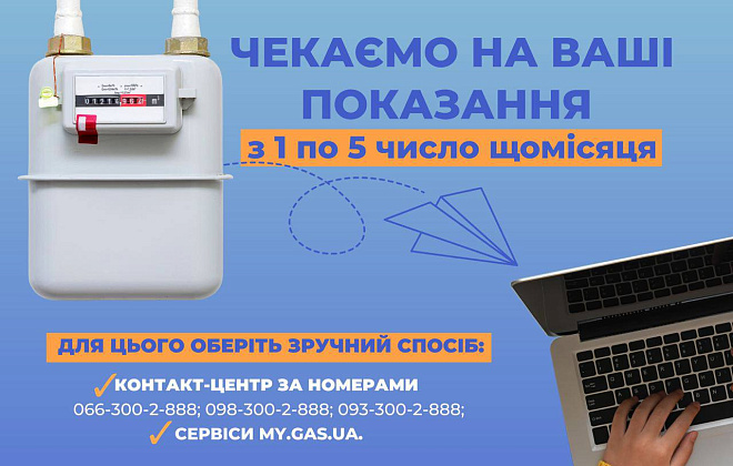 Дніпровська філія «Газмережі» нагадує про зручні способи передачі показань лічильників