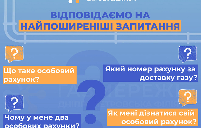 Дніпропетровська філія «Газмережі»: детально про особові рахунки