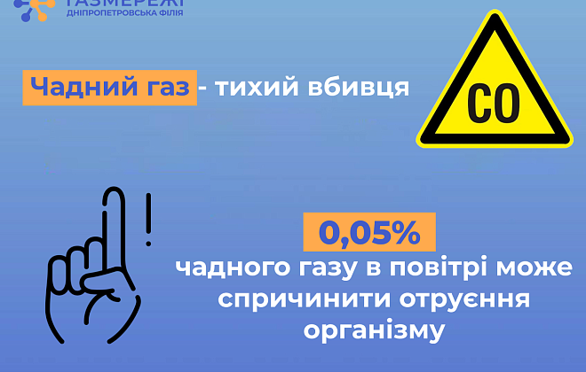 Дніпропетровська філія «Газмережі» нагадує, як уберегтися від отруєння чадним газом