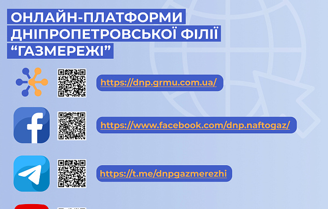 Дніпропетровська філія "Газмережі": онлайн-сервіси та корисні сторінки для споживачів газу регіону